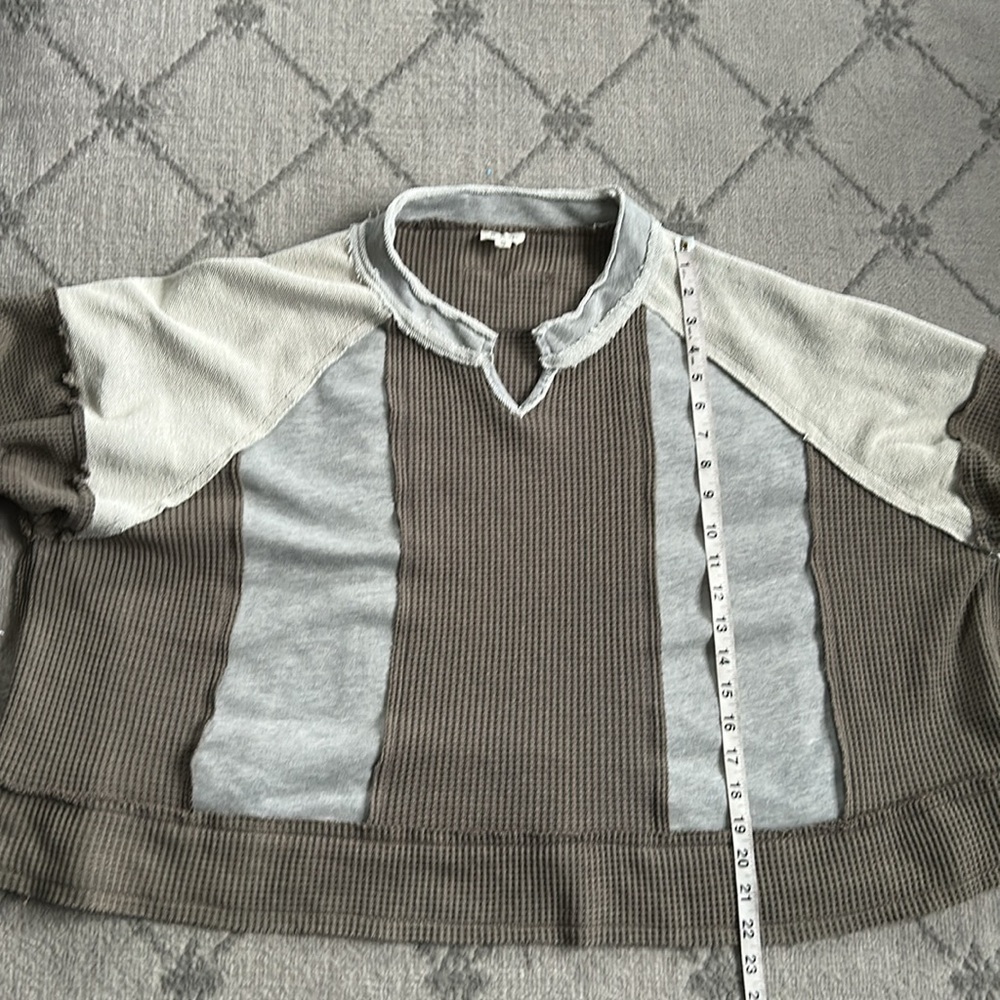 Pol On Solid Ground Frayed Oversized Top - image 4